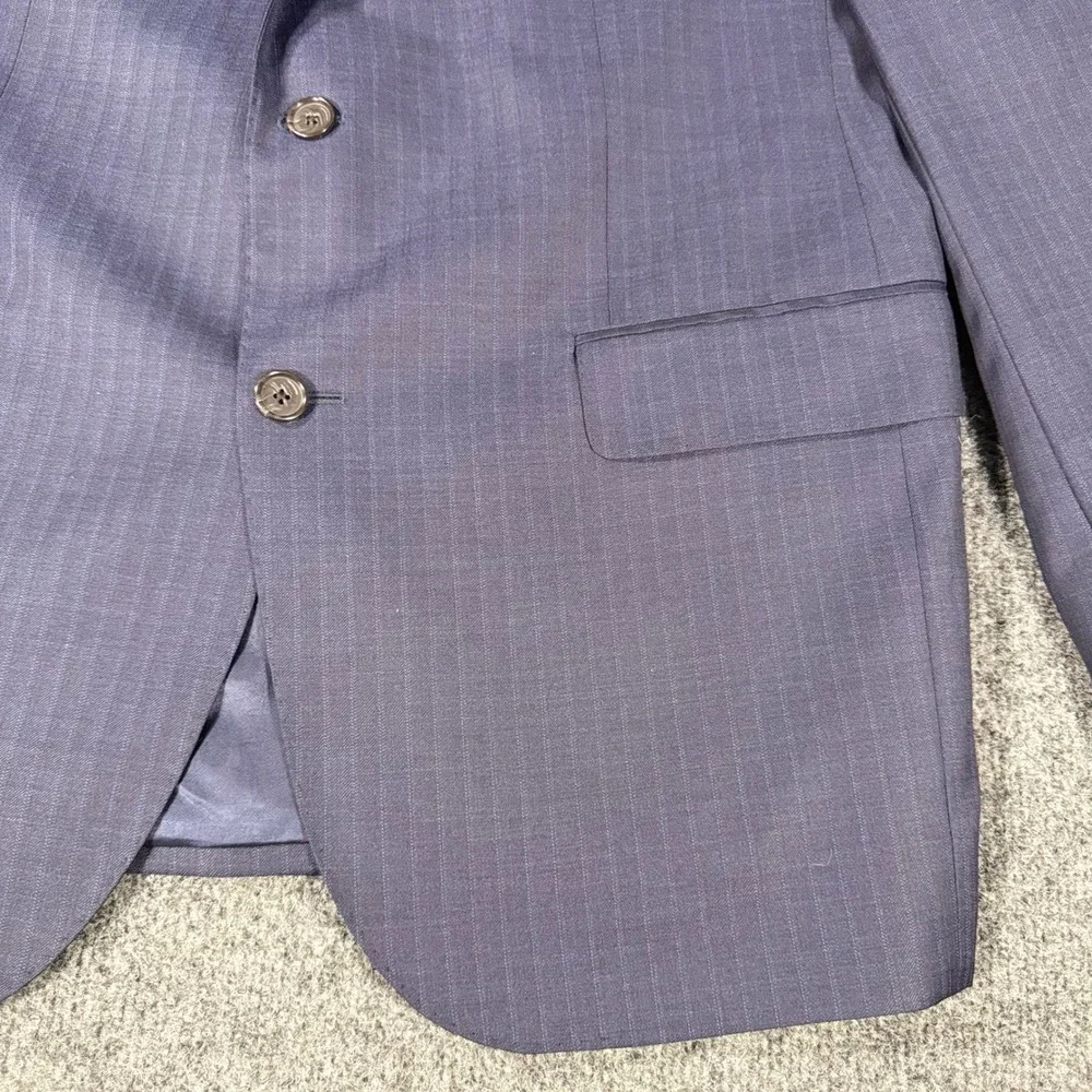 Cremieux Loro Piana Super 130s Wool Blazer Sport Coat 43R Navy Pinstripe Mens